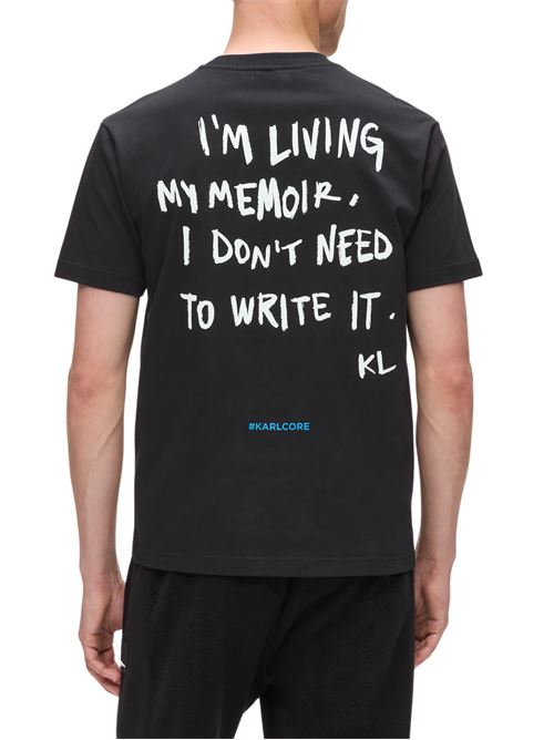 T-shirt nera in cotone Karl Lagerfeld jeans | A4M17027999